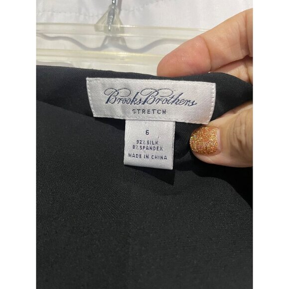 Brooks Brothers Women's Side Zip Silk Career Black Slacks Size 6 - Picture 10 of 10